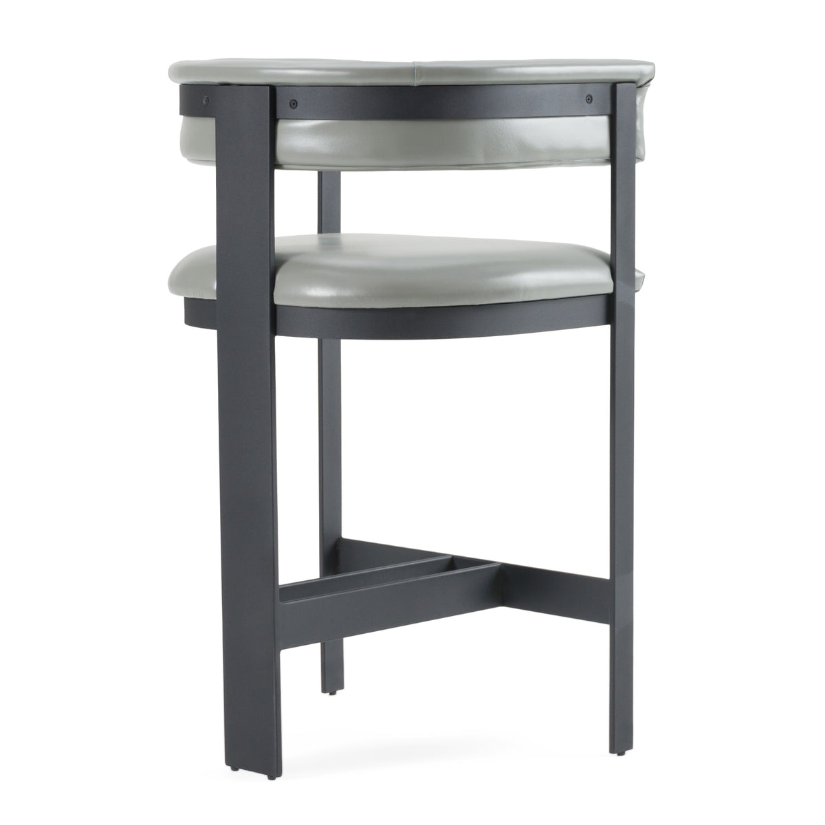 Boswell - Modern Grey Faux Leather + Black Counter Chair
