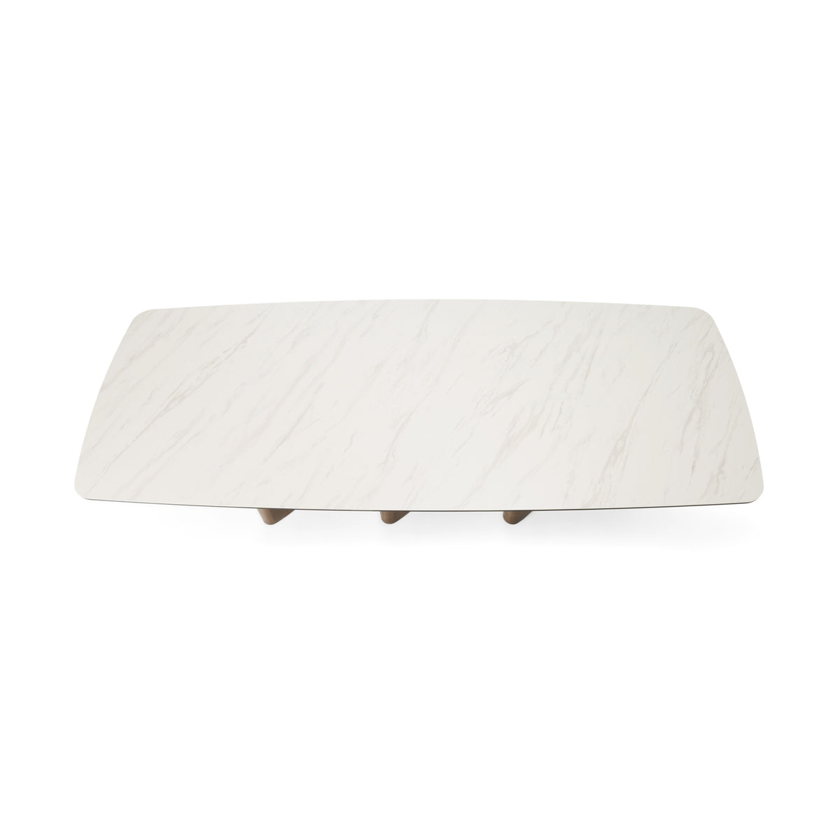 Bounty - Modern White Ceramic + Antique Brass Dining Table