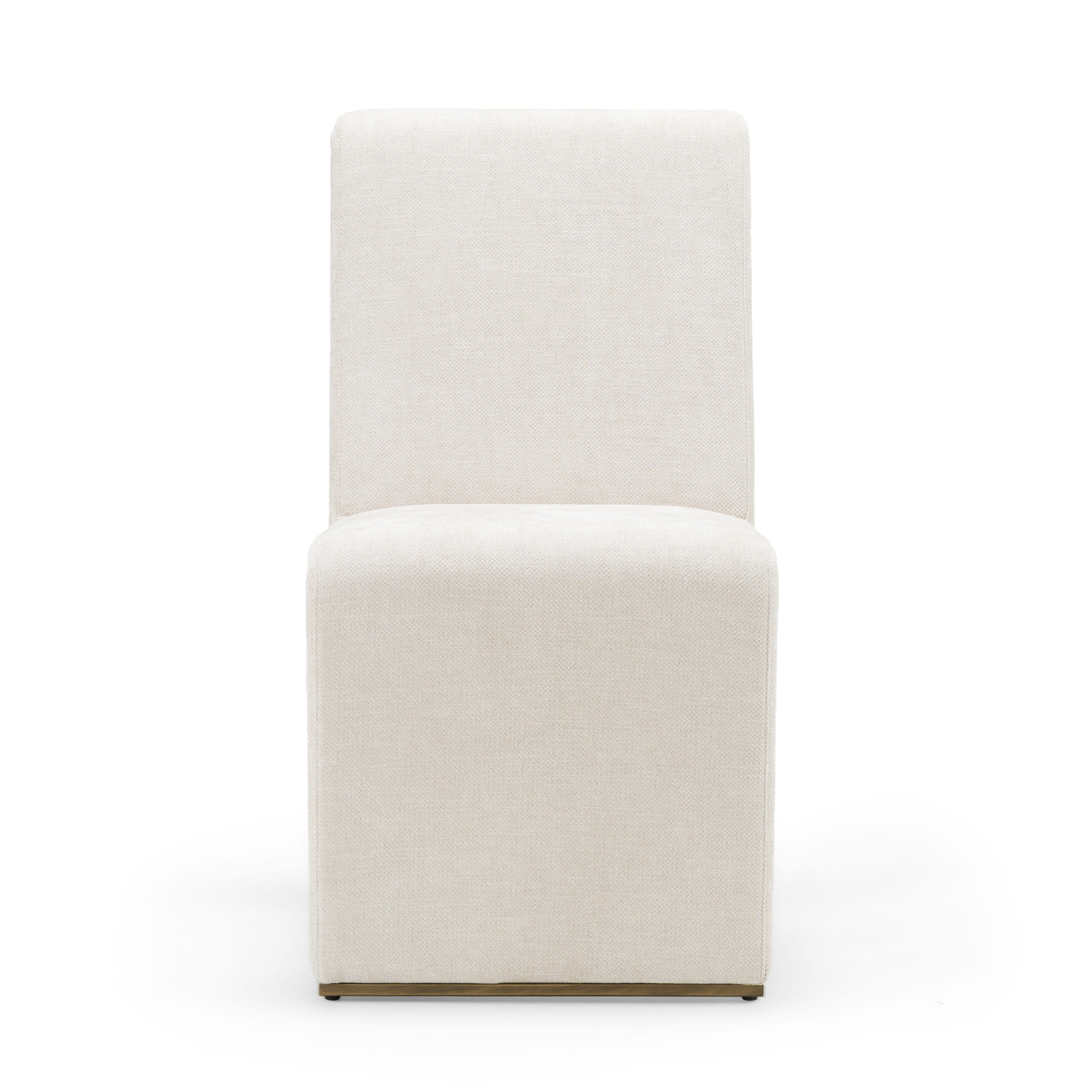 Modrest Bounty - Modern Beige Fabric + Antique Brass Dining Chair (Set of 2)