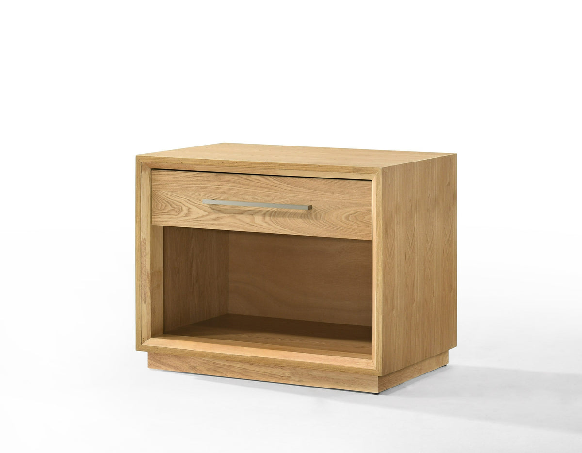 Santa Barbara - Modern Grey Fabric + Natural Bedroom Set