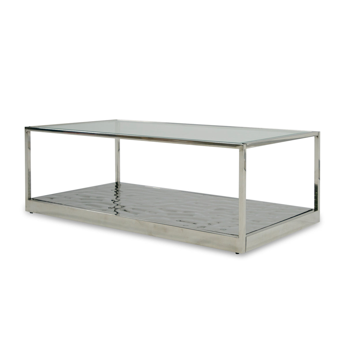 Braxton - Contemporary Clear Wave Glass Coffee Table