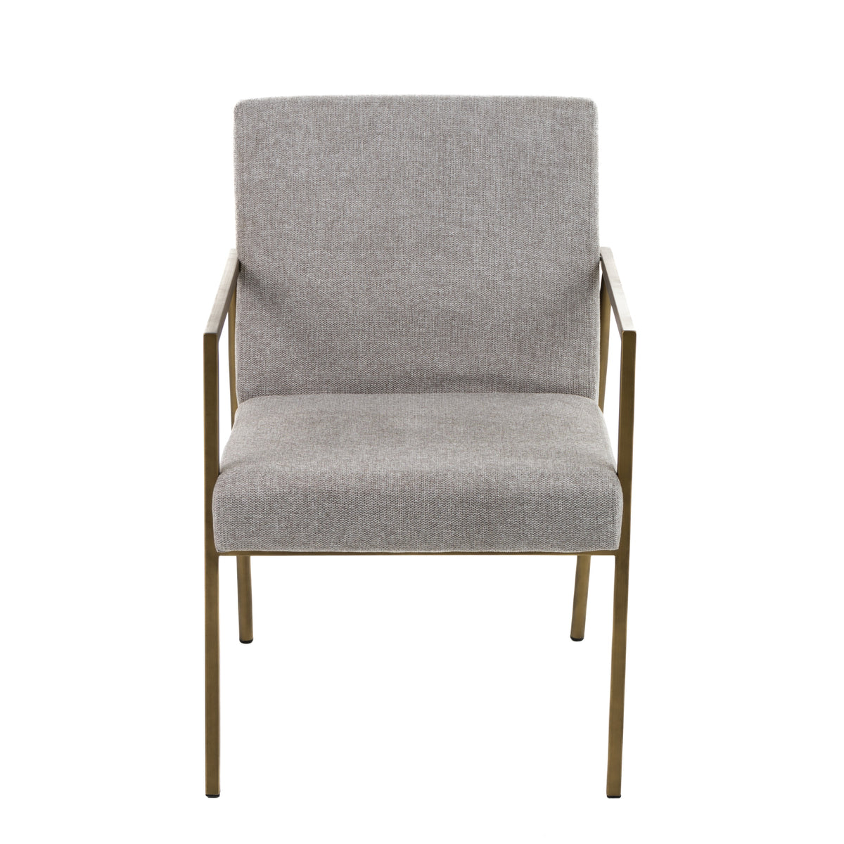 Burnham - Modern Light Grey & Brass Arm Dining Chair