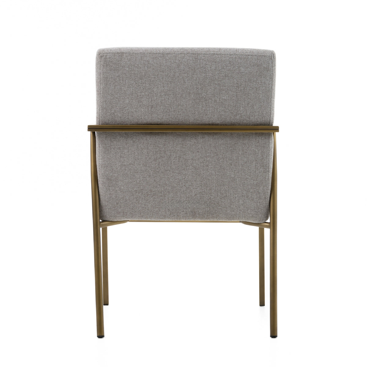 Burnham - Modern Light Grey & Brass Arm Dining Chair