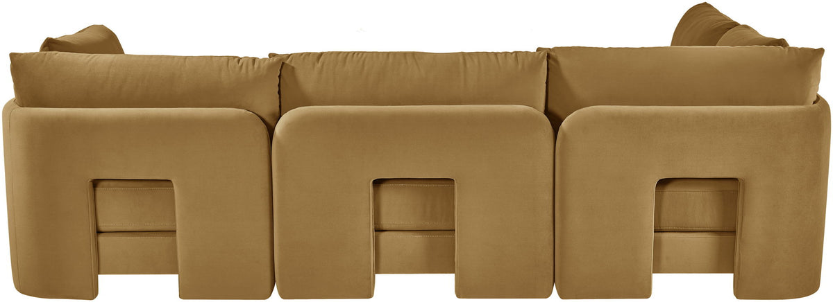 Hammond - Velvet Performance Fabric Upholstered 4 Piece Armless Sectional