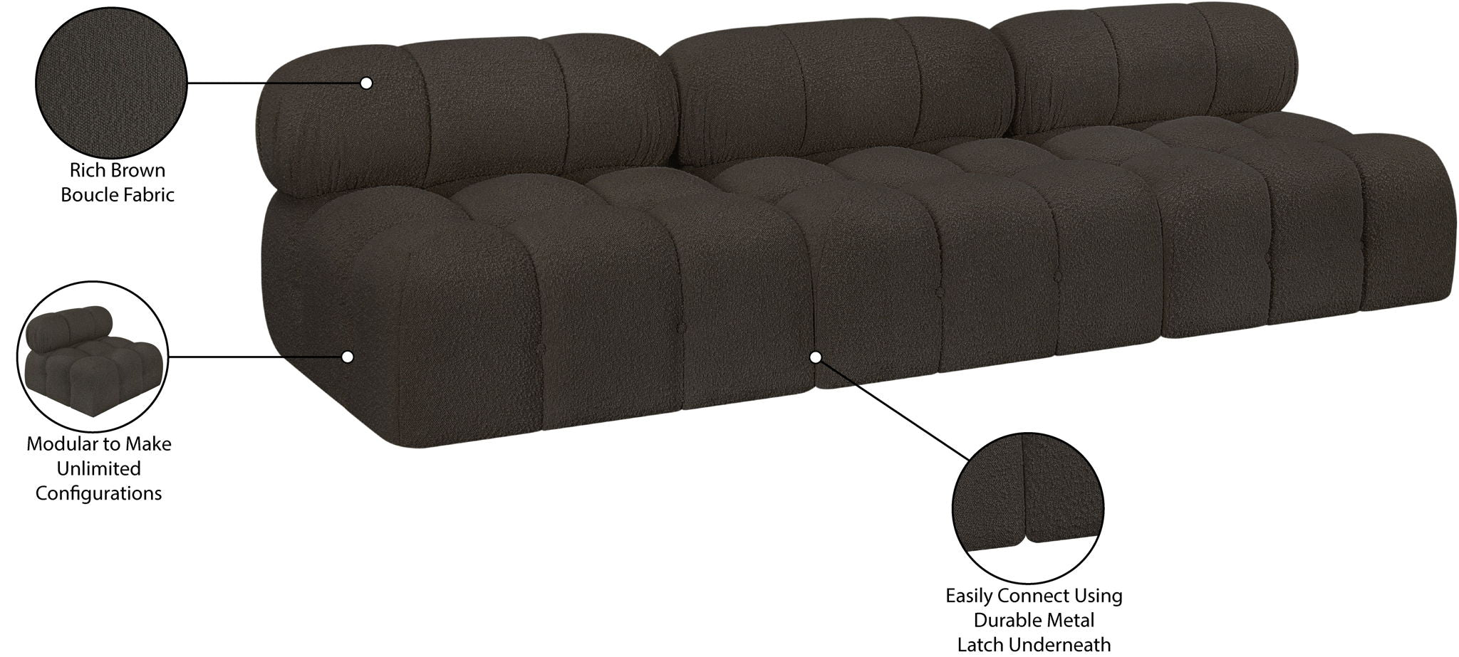 Ames - 3 Seat Modular Armless Sofa