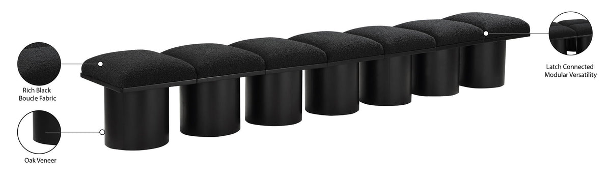 Pavilion - 7 Piece Modular Bench With Black Base