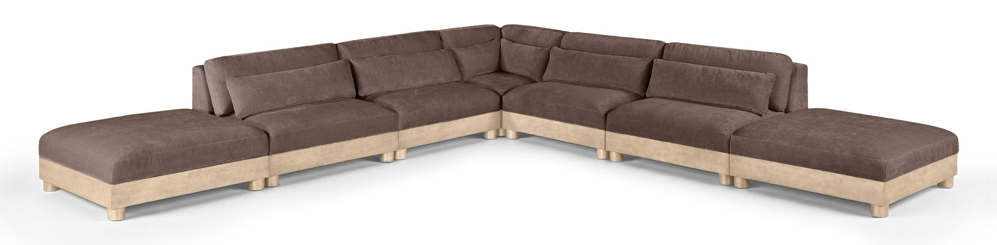 Turin - Chenille Fabric Upholstered Modular Sectional - Brown