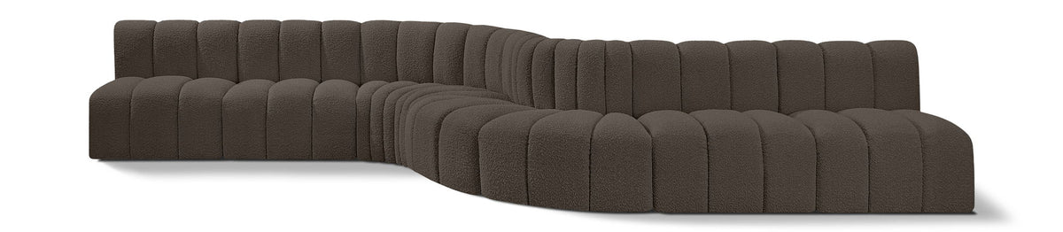 Arc - Boucle Fabric 8 Piece Curved Modular Sofa