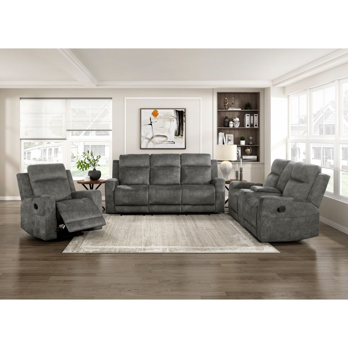 Muncie - Double Reclining Sofa - Brownish Gray