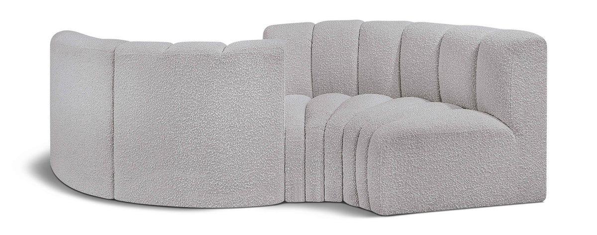 Arc - Boucle Fabric 4 Piece Curved Modular Sofa