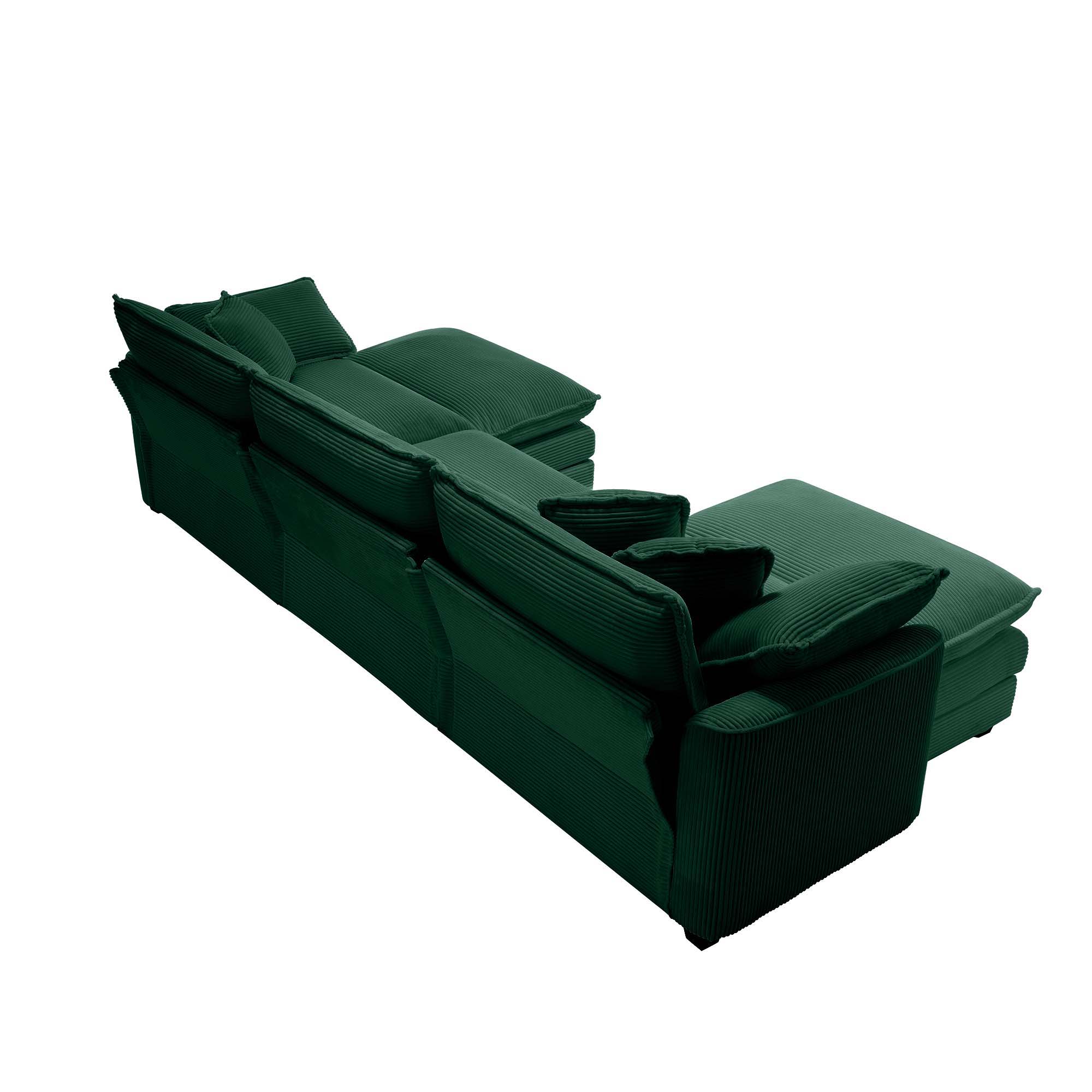 Modern Modular Cushion Sofa With Ottoman, Low Back, Deep Seating Sofa Set