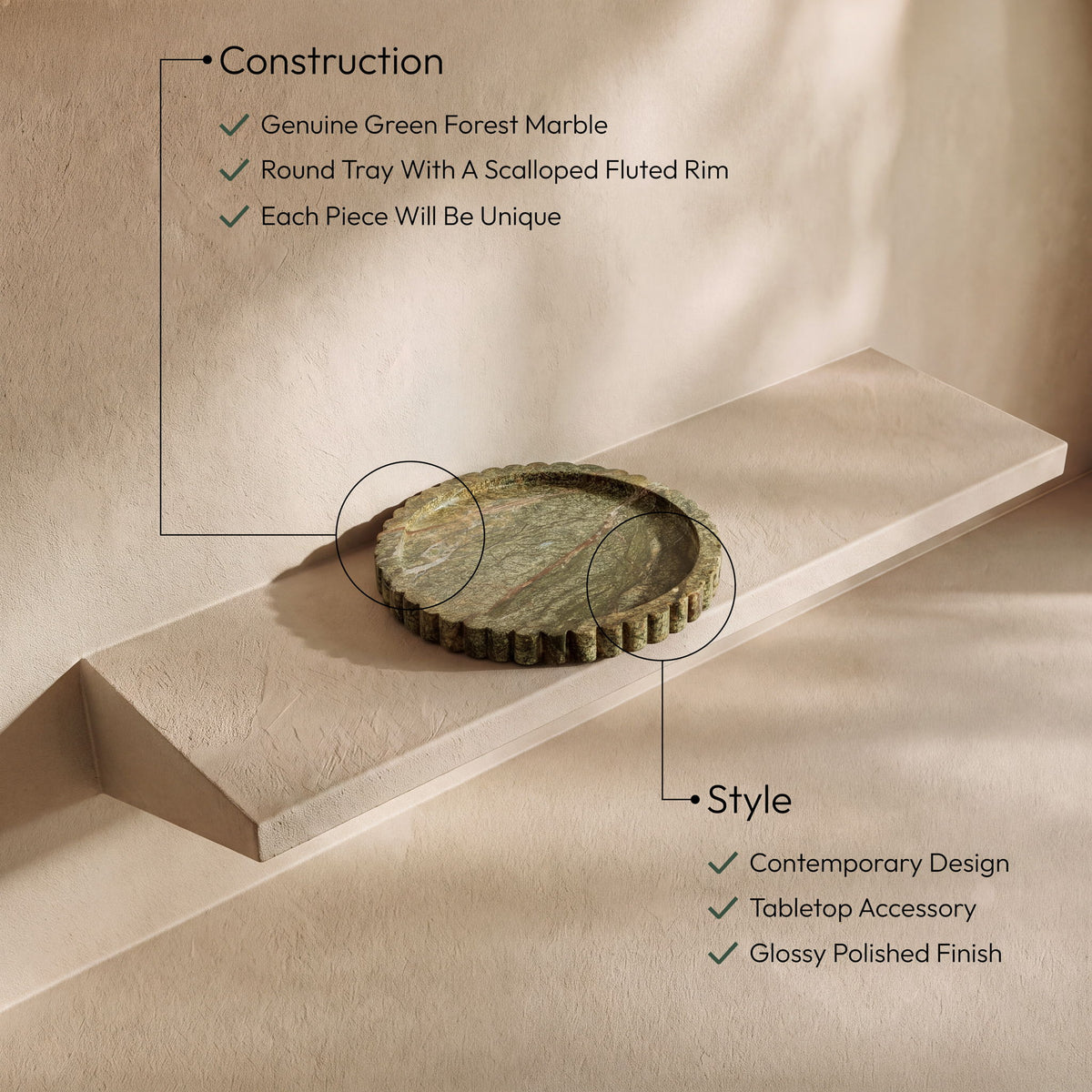 Lysander - Genuine Marble Tray