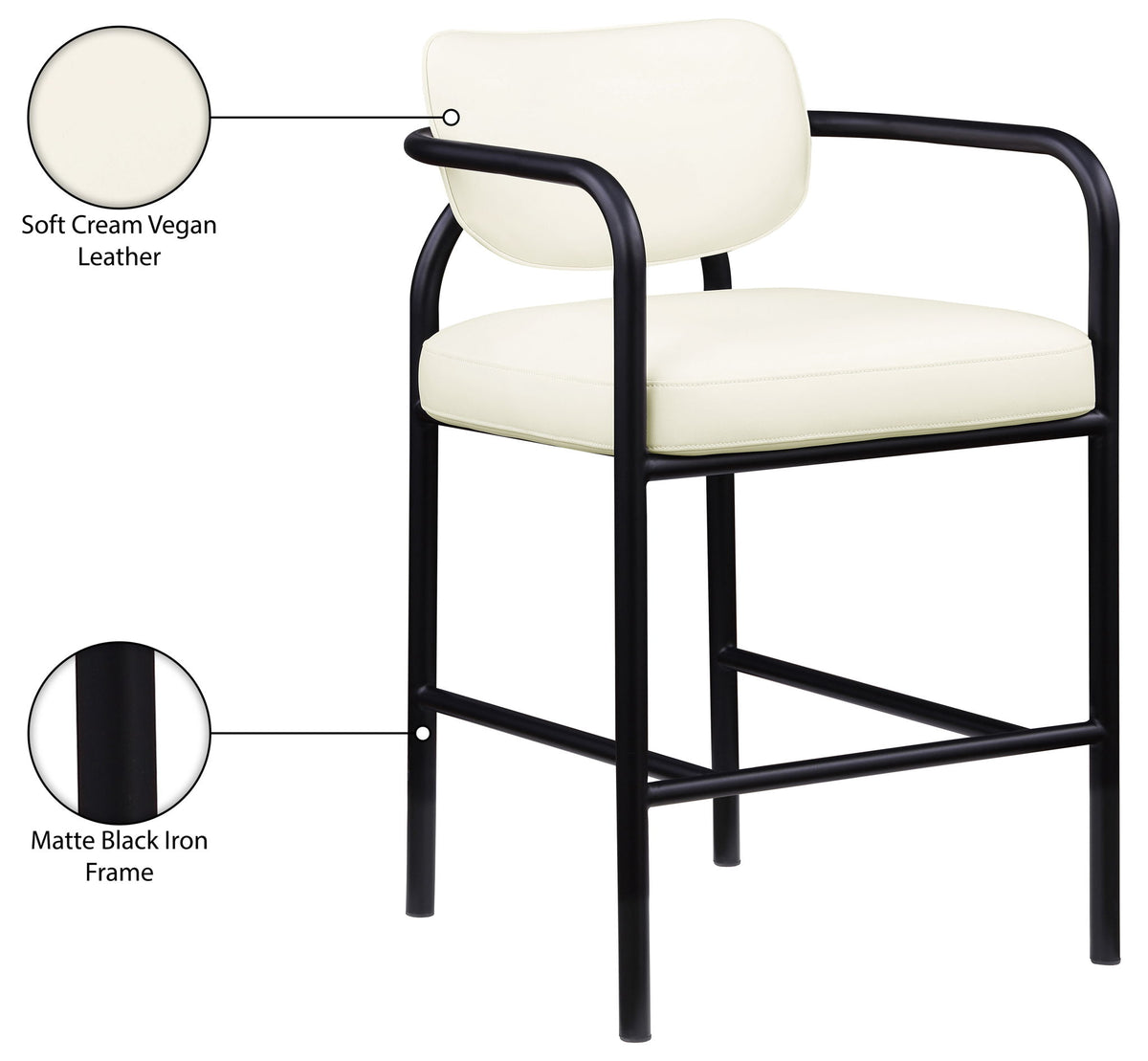 Serava - Vegan Leather Upholstered Bar Stool