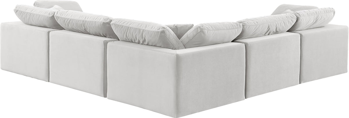 Comfy - 5 Piece Velvet Modular Corner Sectional