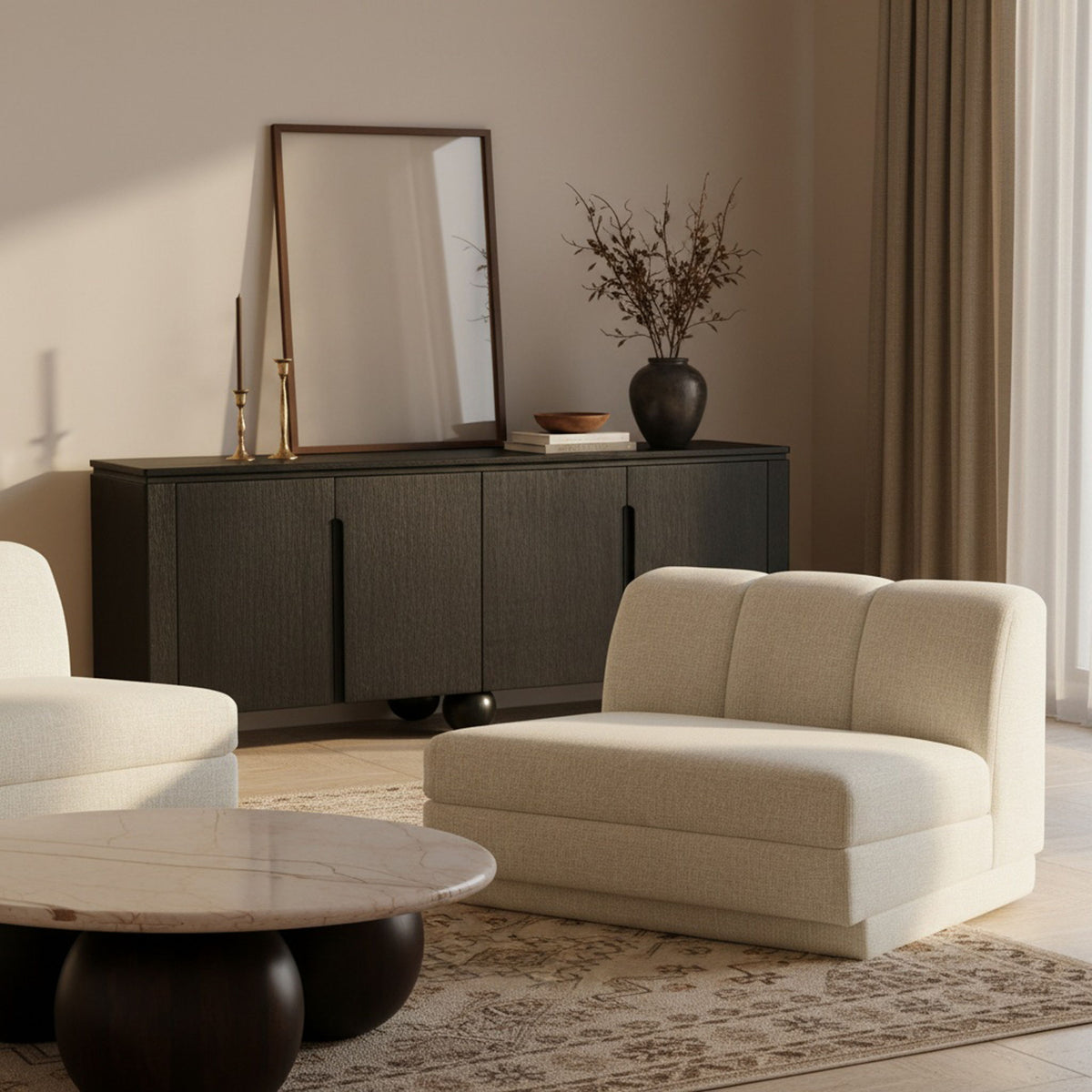 Modari - Fabric Upholstered Armless Chair