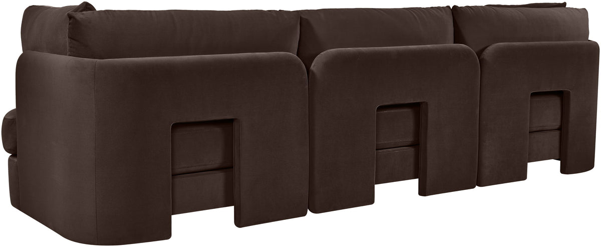 Hammond - Velvet Performance Fabric Upholstered 3 Piece Sofa