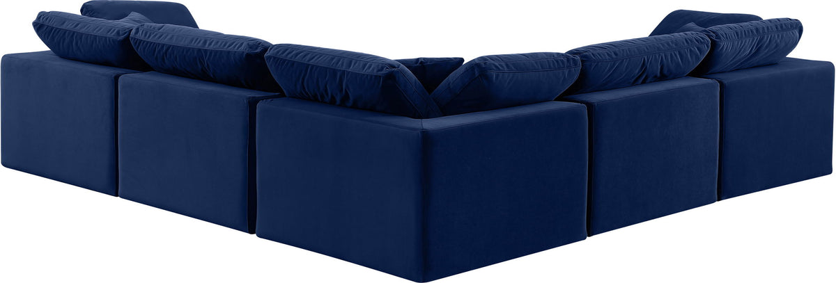 Comfy - 5 Piece Velvet Modular Corner Sectional