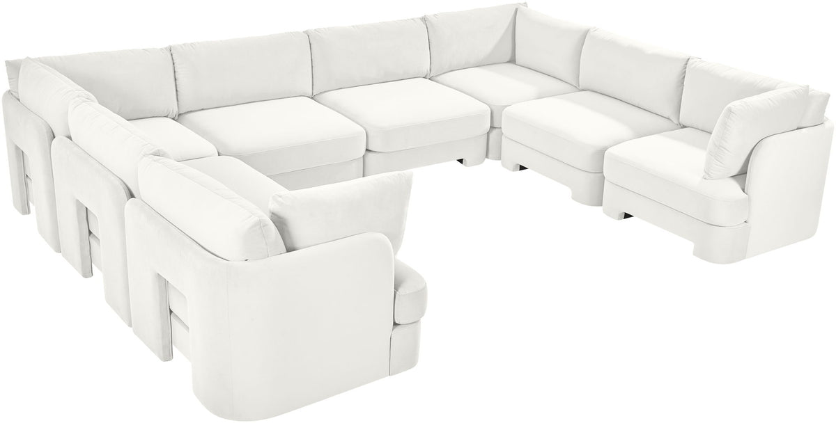 Hammond - Velvet Performance Fabric Upholstered 8 Piece U-Shaped Sectional