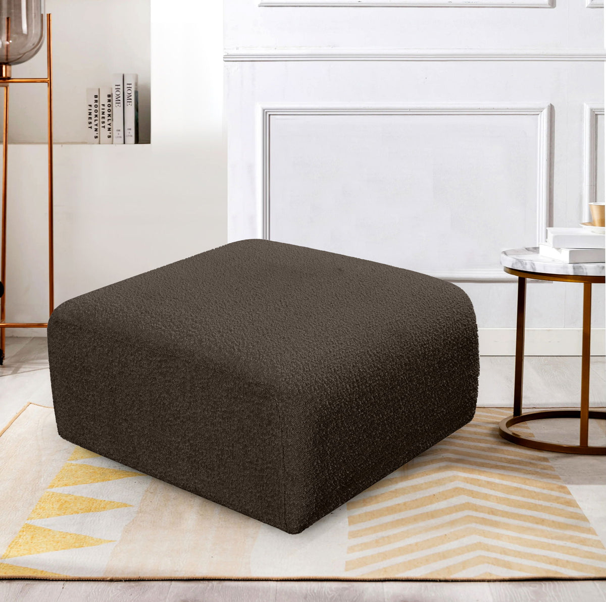 Arc - Boucle Fabric Ottoman