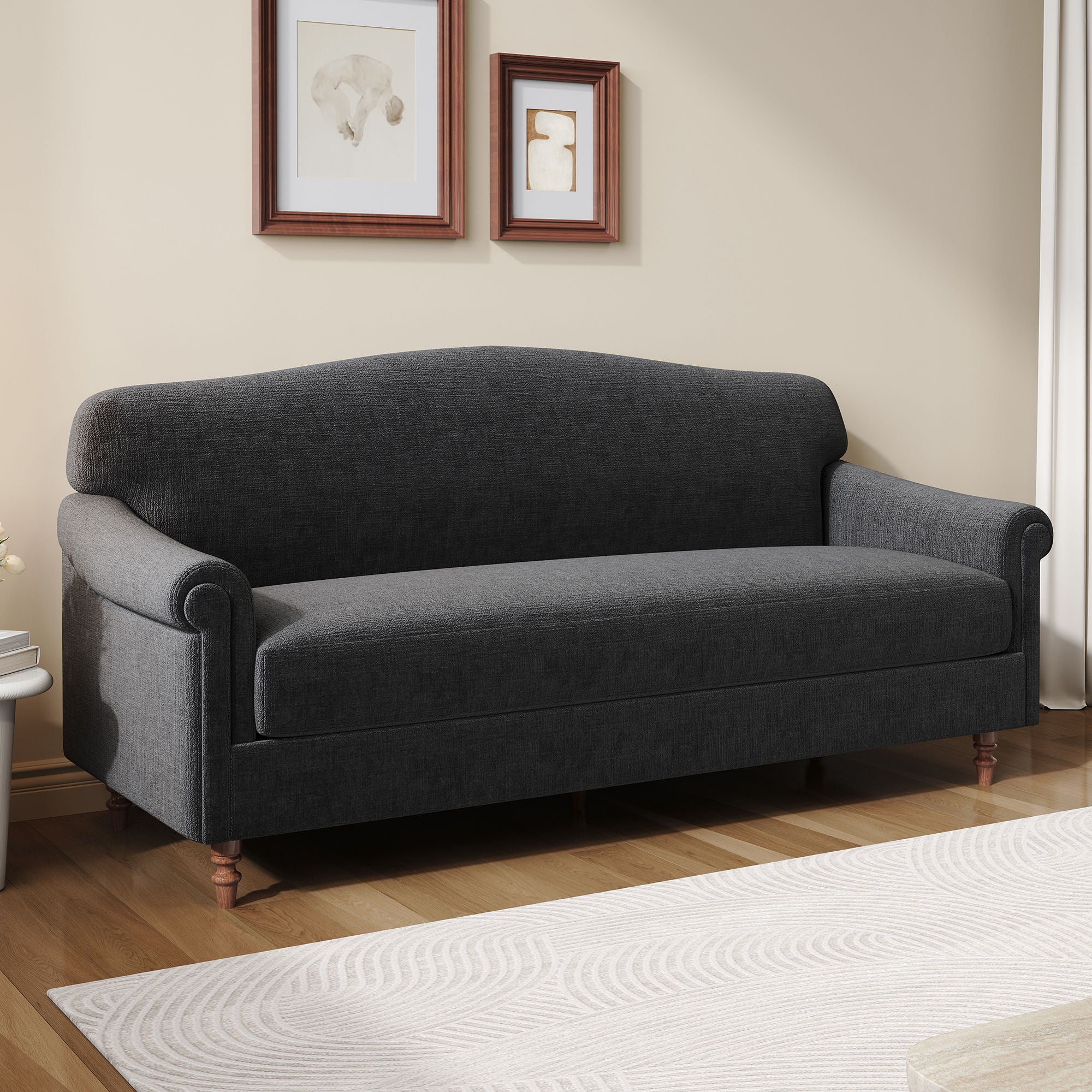 Loveseat Sofa, 2 Seater Couch With Rolled Arms