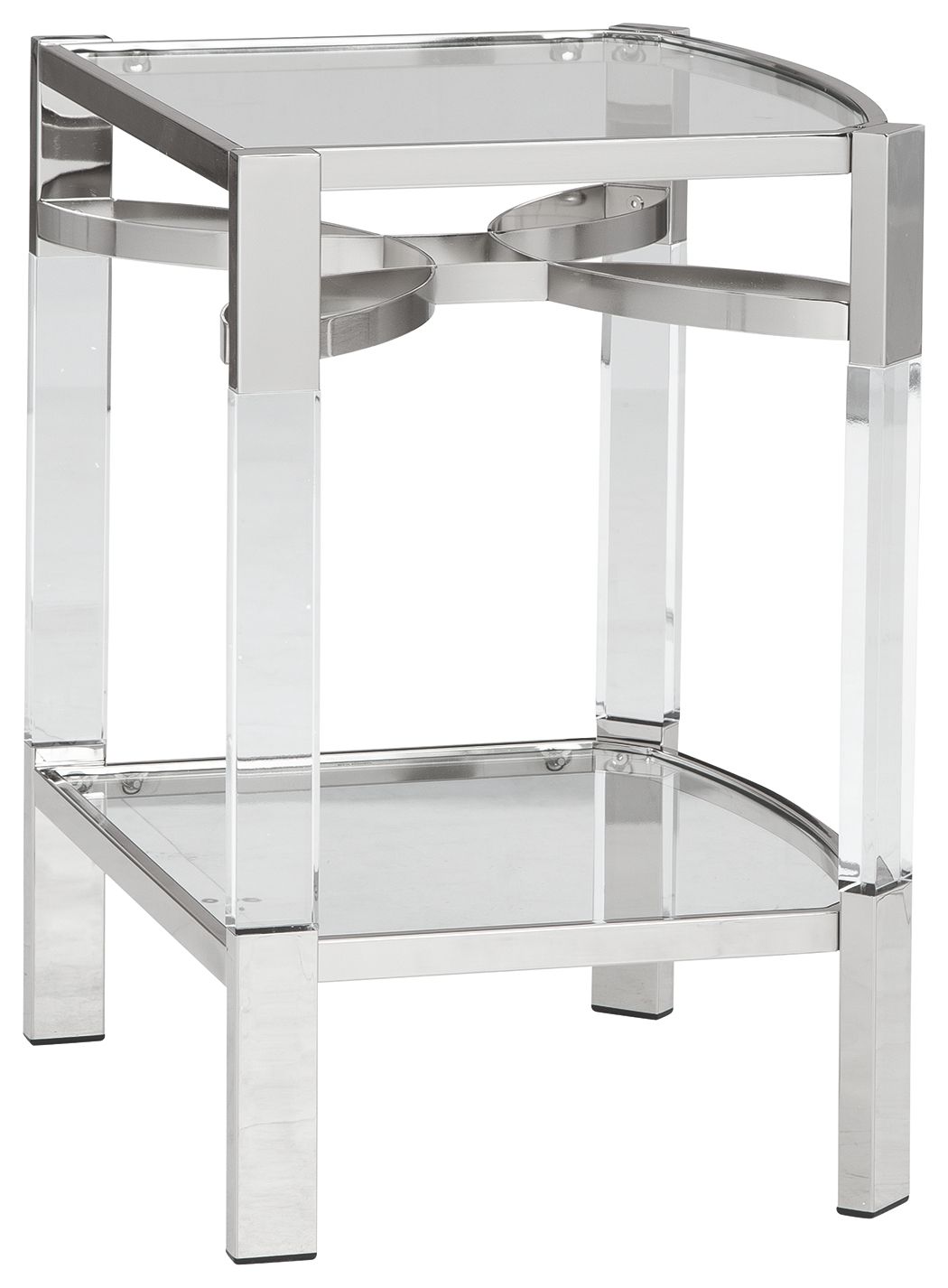 Chaseton - Accent Table - Clear / Silver Finish