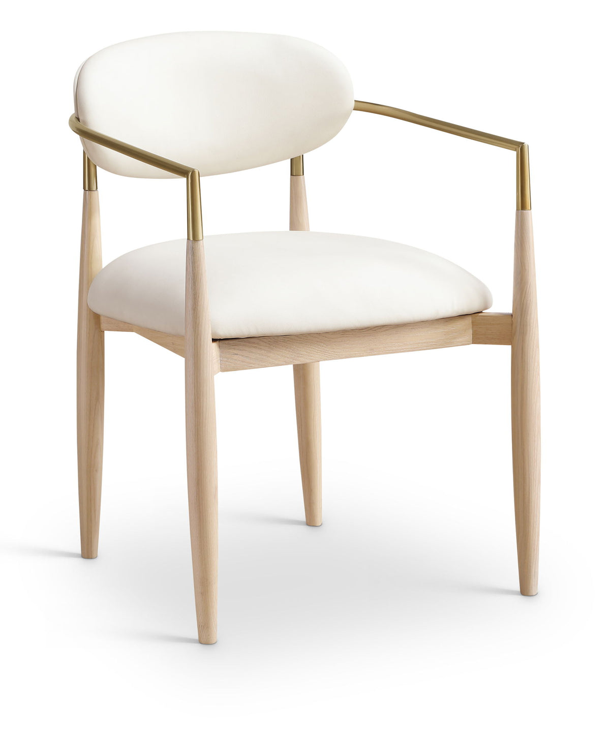 Riccio - Dining Arm Chair (Set of 2) - Natural And Gold Frame