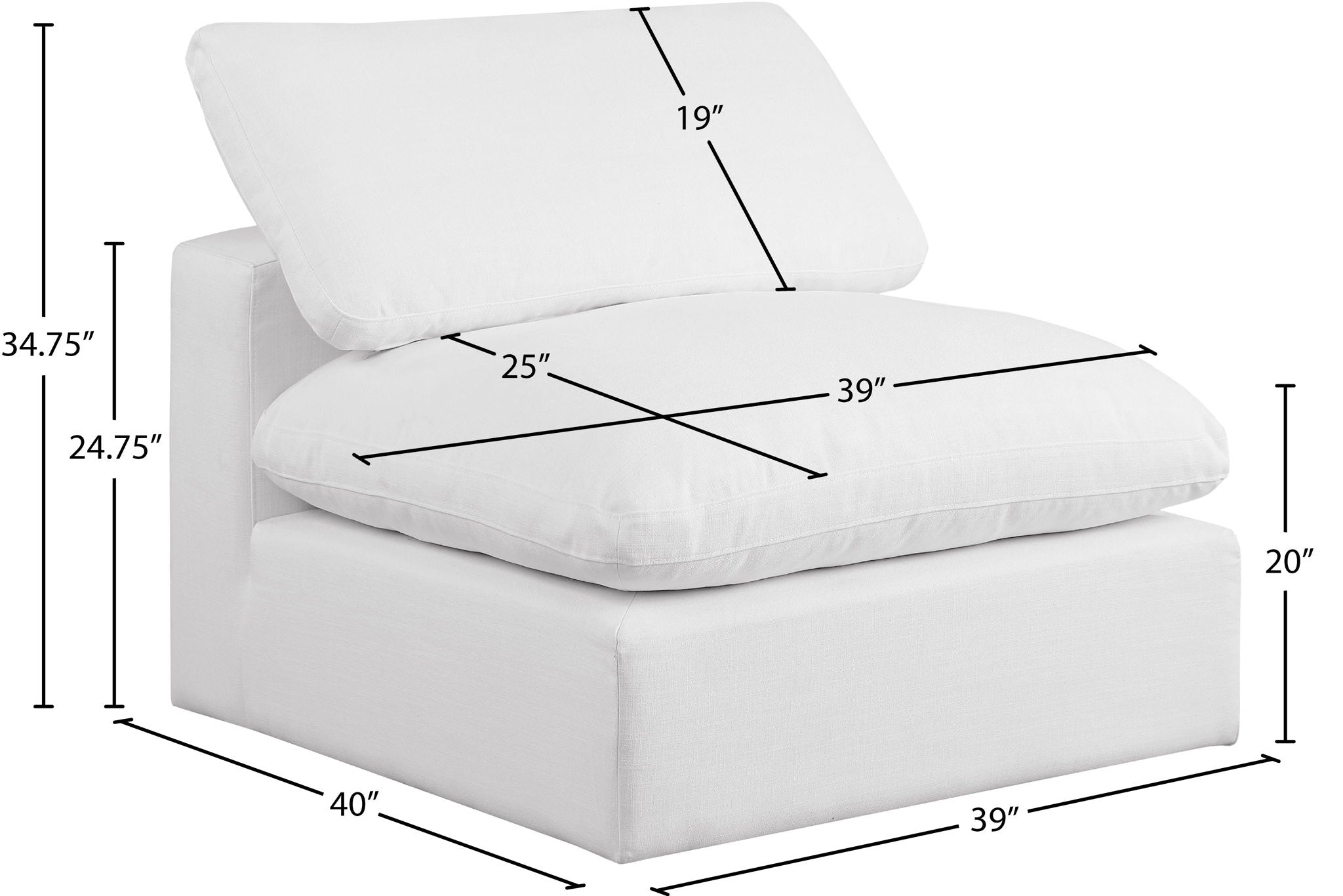 Comfy - Linen Armless Chair