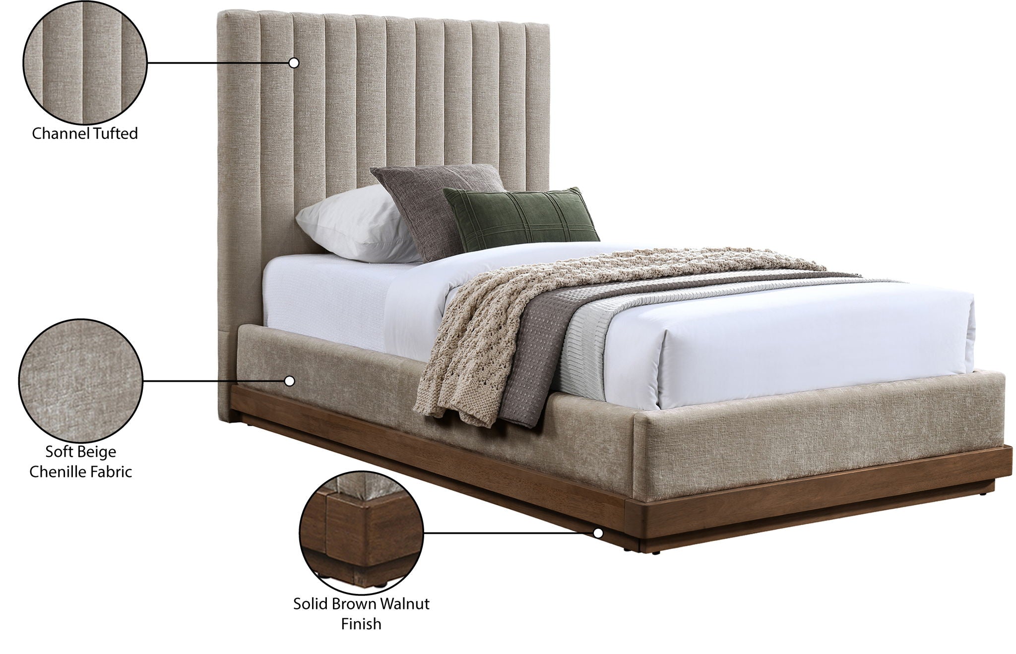 Emmet - Bed - Dark Brown Base