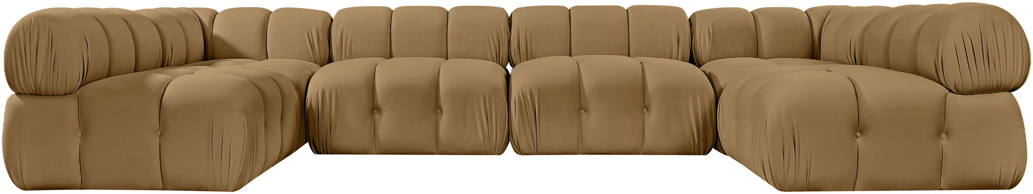 Orin - U-Shaped Velvet 6 Piece Modular Sectional