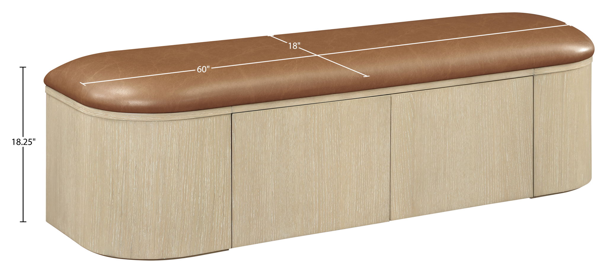 Velden - Upholstered Storage Bench With Stained Natural Base