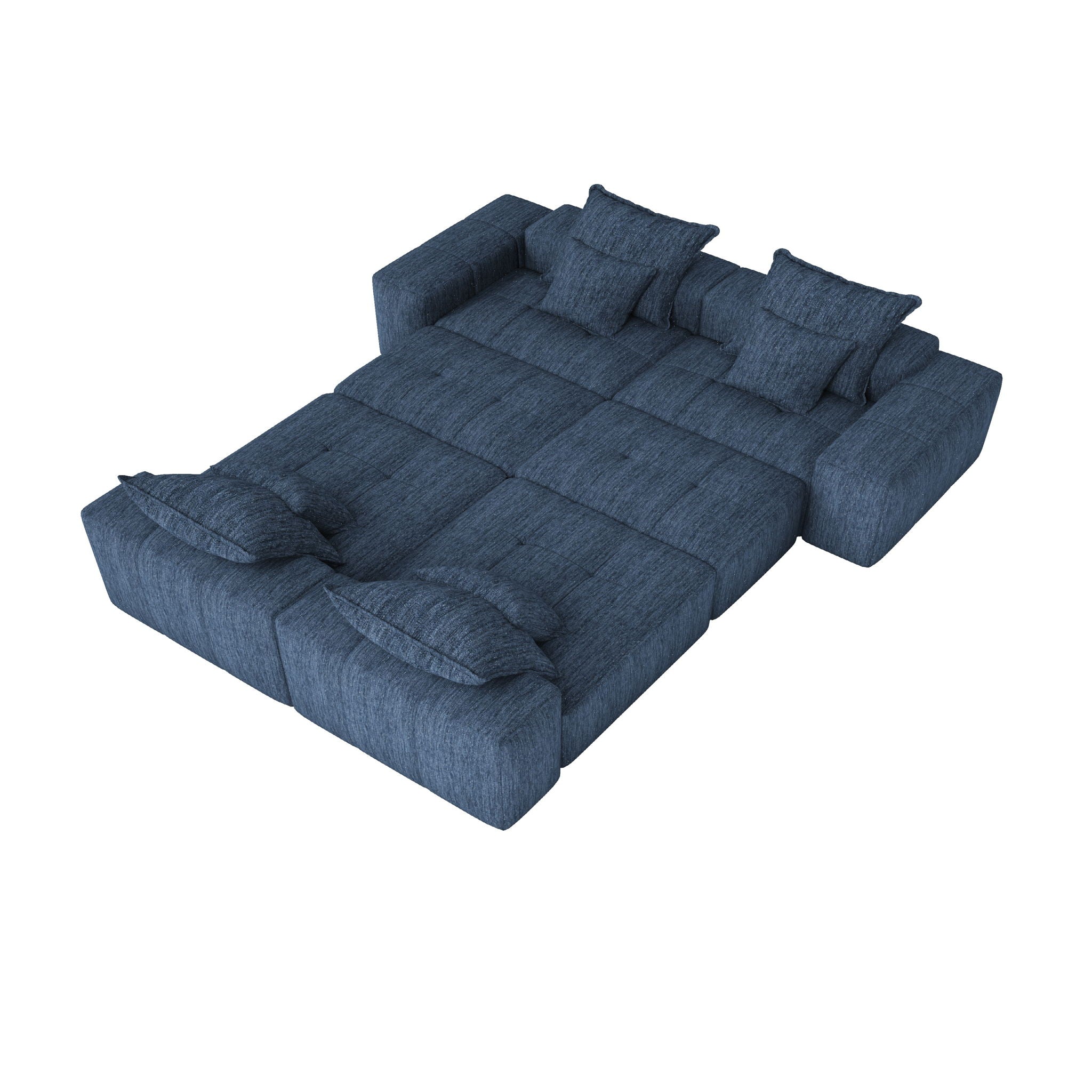 Modern Oversized Diy Combination Modular Sectional Sofa & Pillows