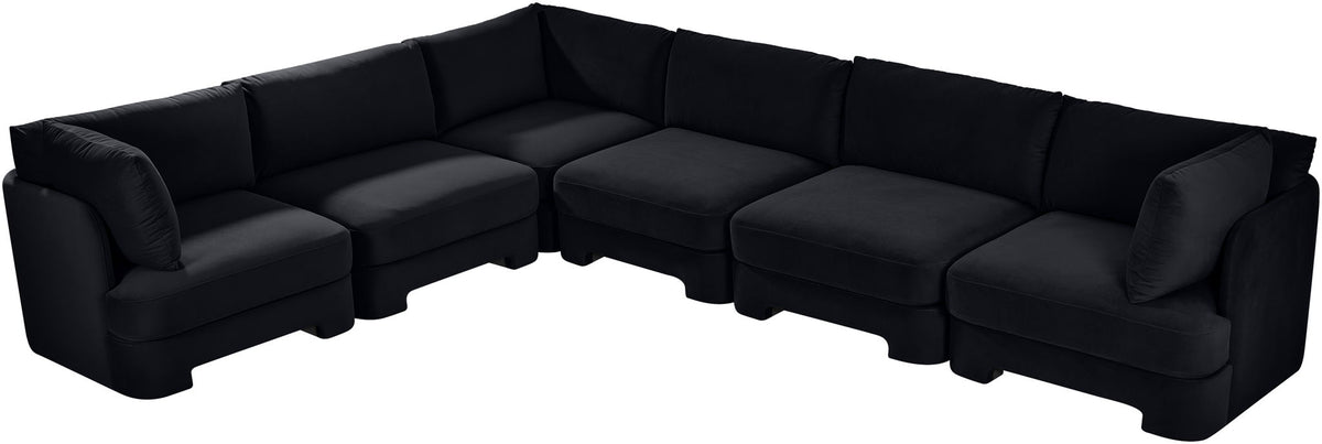 Hammond - Velvet Performance Fabric Upholstered 6 Piece Corner Sectional