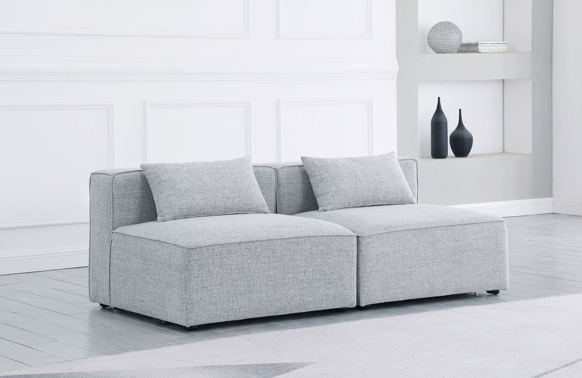 Cube - Linen Modular 2 Seat Armless Sofa