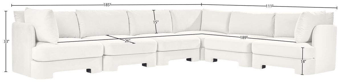 Hammond - Velvet Performance Fabric Upholstered 6 Piece Corner Sectional