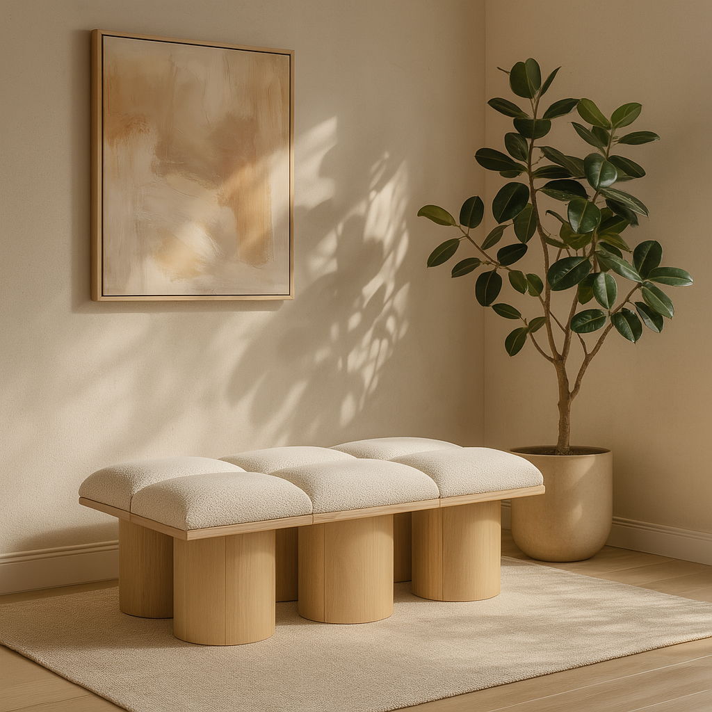 Pavilion - 6 Piece Modular Bench With Natural Base