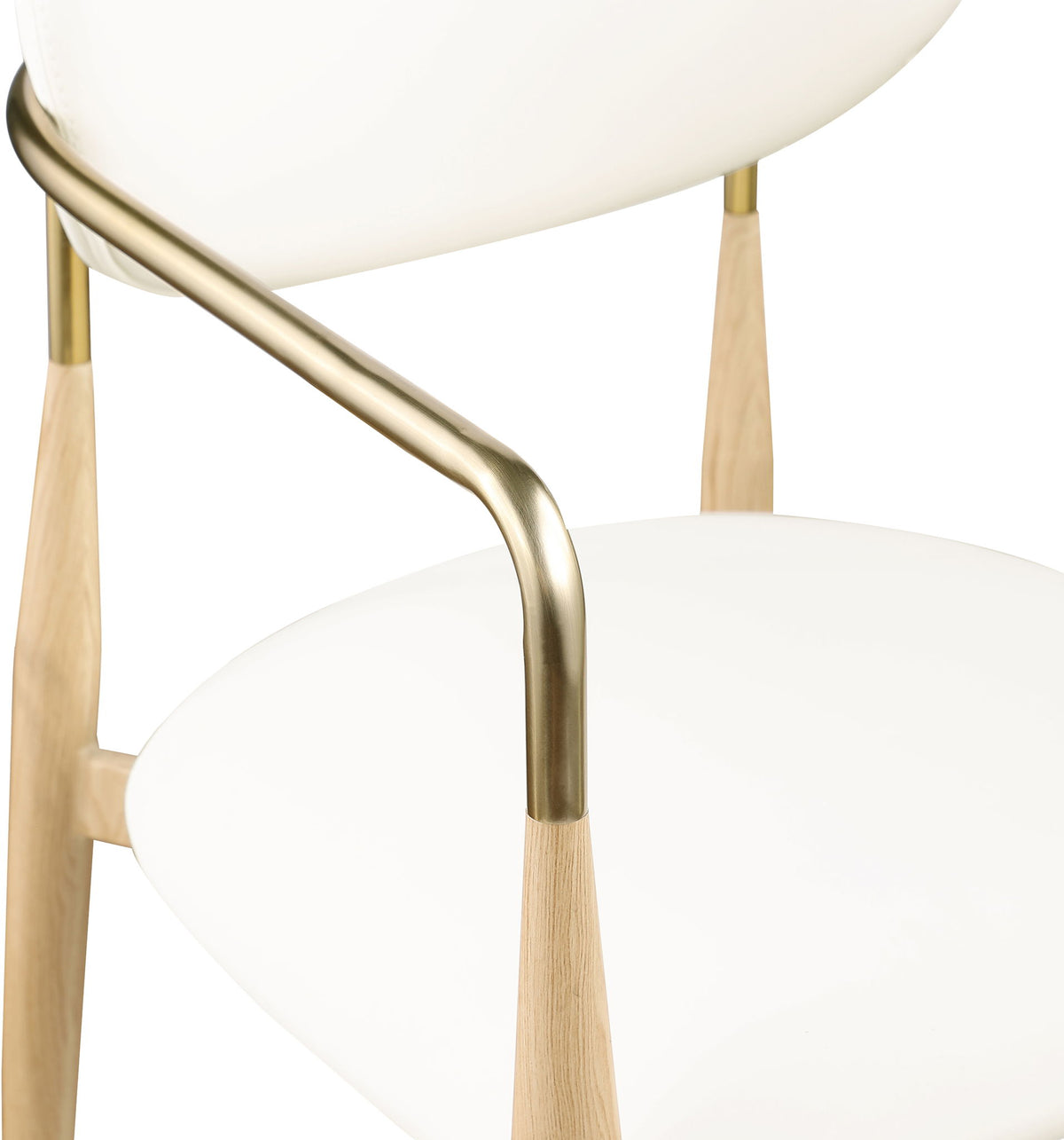 Ronda - Vegan Leather Upholstered Dining Arm Chair - Natural Legs
