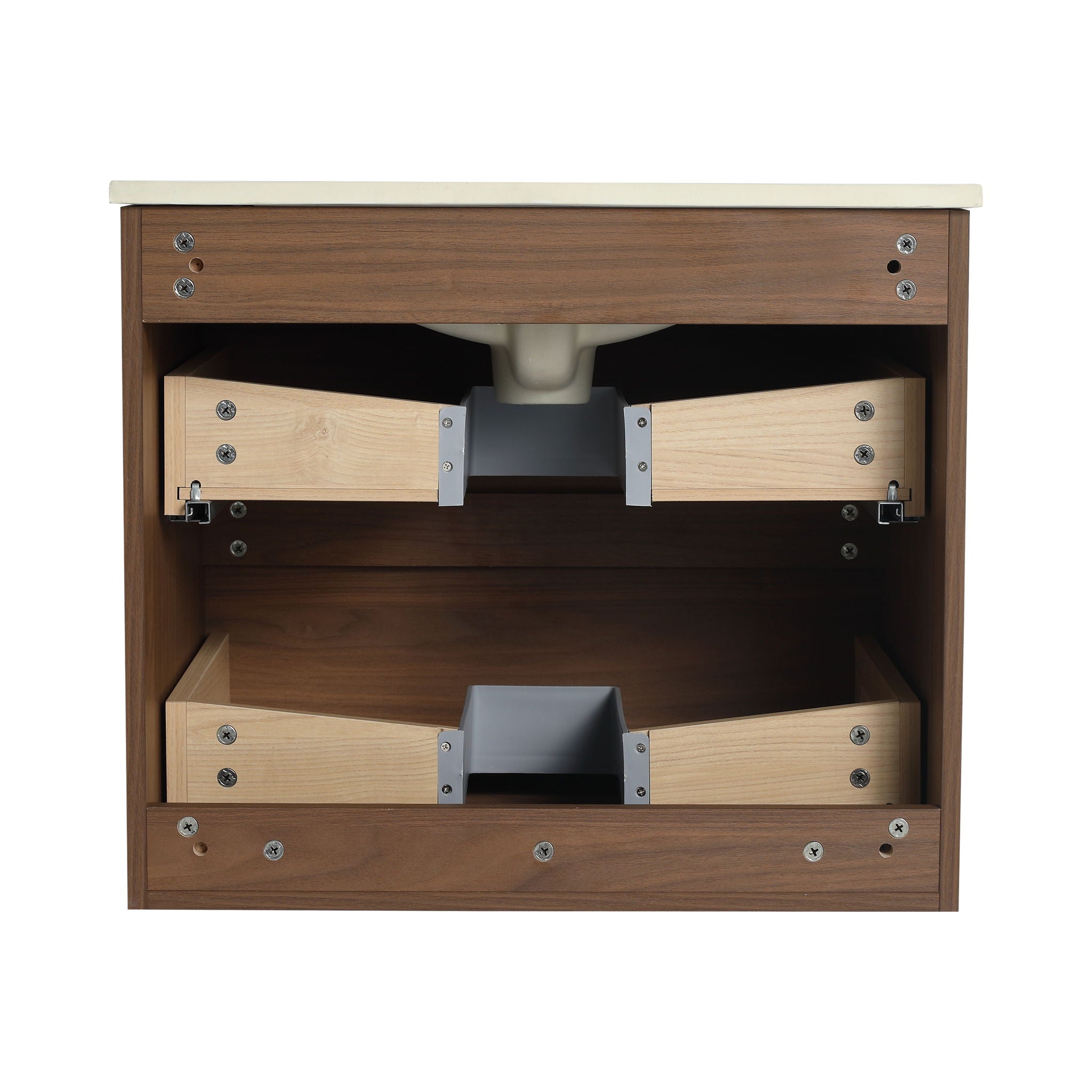 Wall Mounted Bathroom Vanity & Sink, 2 Soft Close Drawers