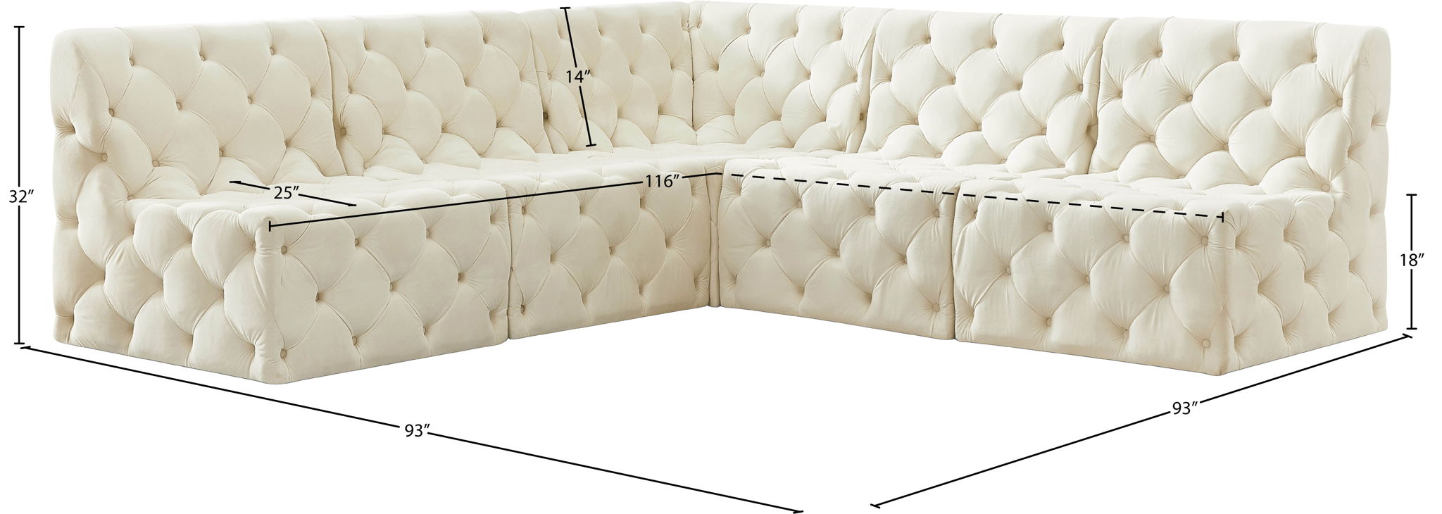 Tuft - 5 Piece Modular Sectional