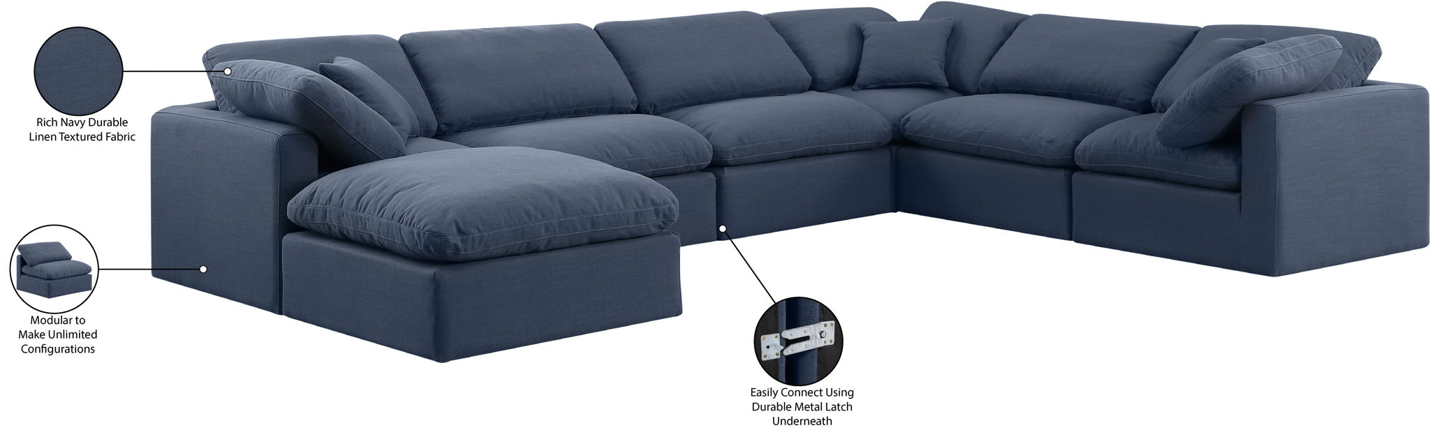 Indulge - Linen 7 Piece Modular Sectional