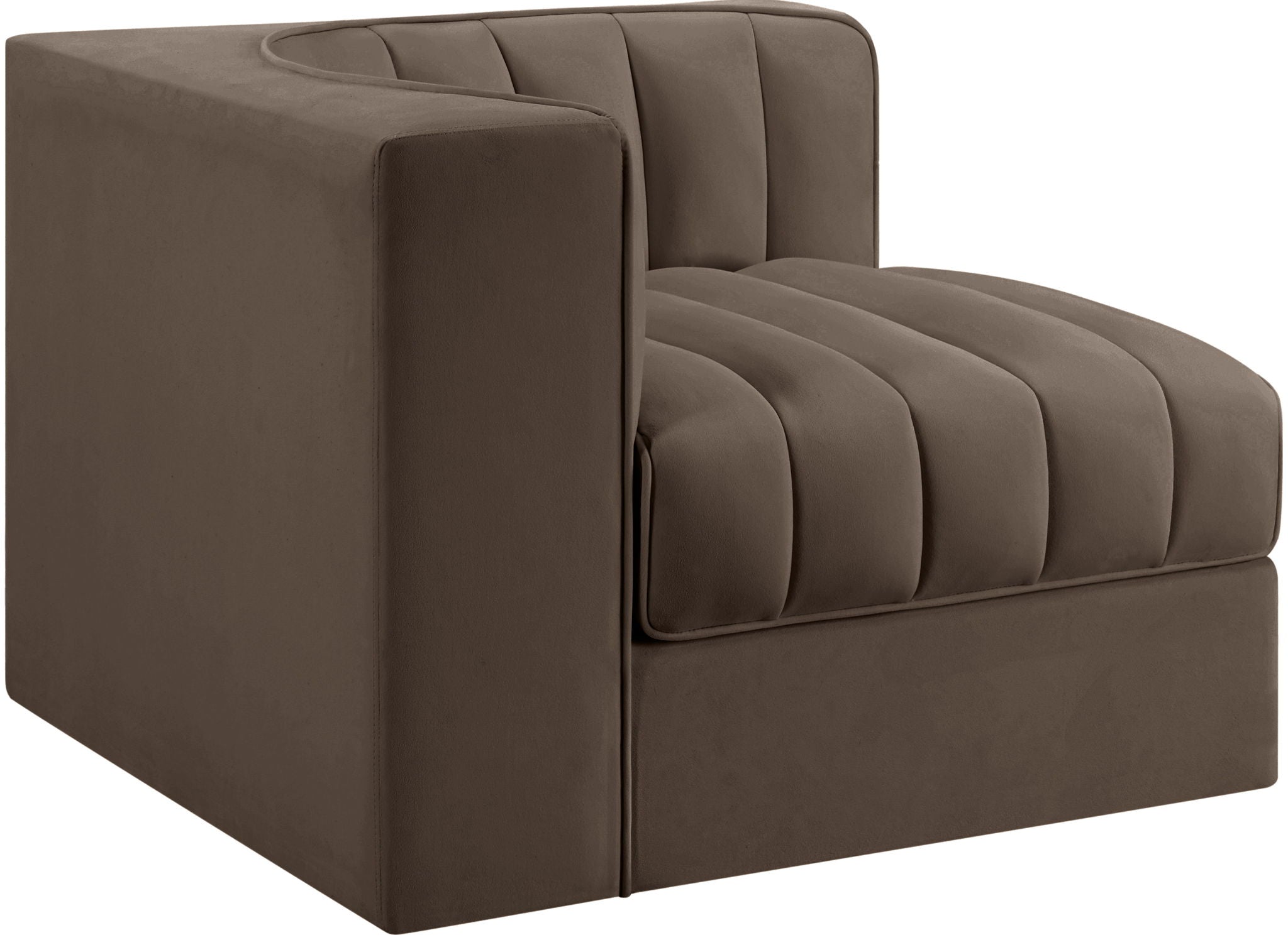 Rummi - Velvet Performance Fabric Upholstered Modular Corner Chair