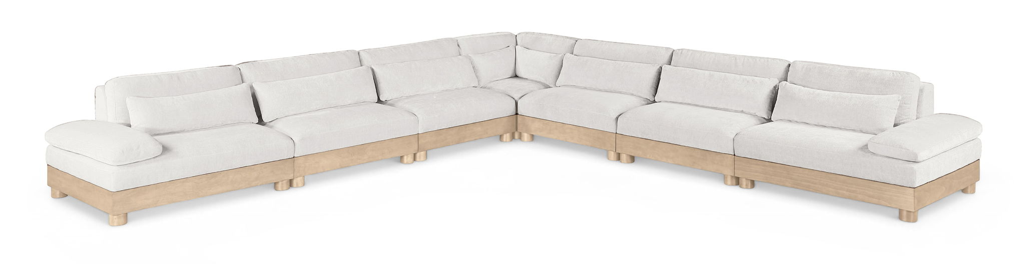 Turin - Chenille Fabric Upholstered Modular Sectional - White