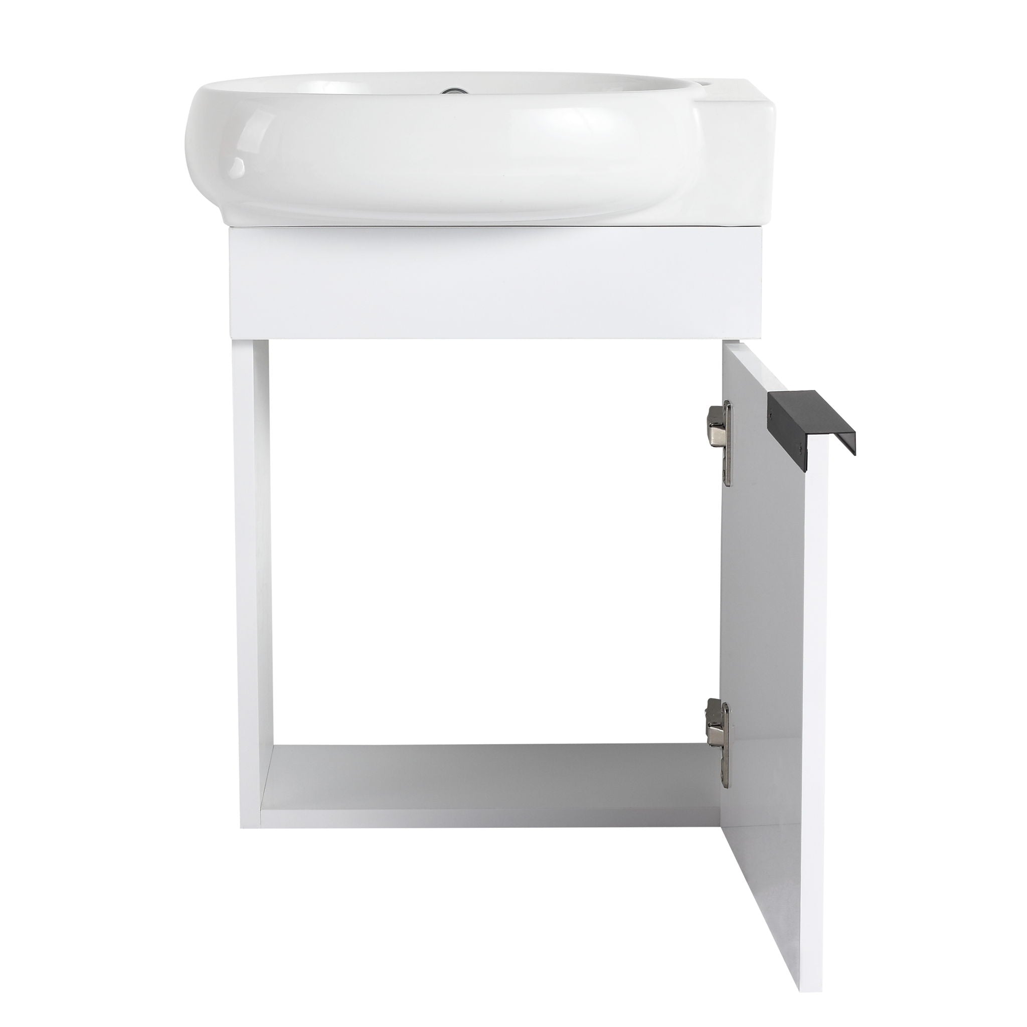 Wall Mounted Bathroom Vanity With Sink And Storage Rack, Soft Close Doors