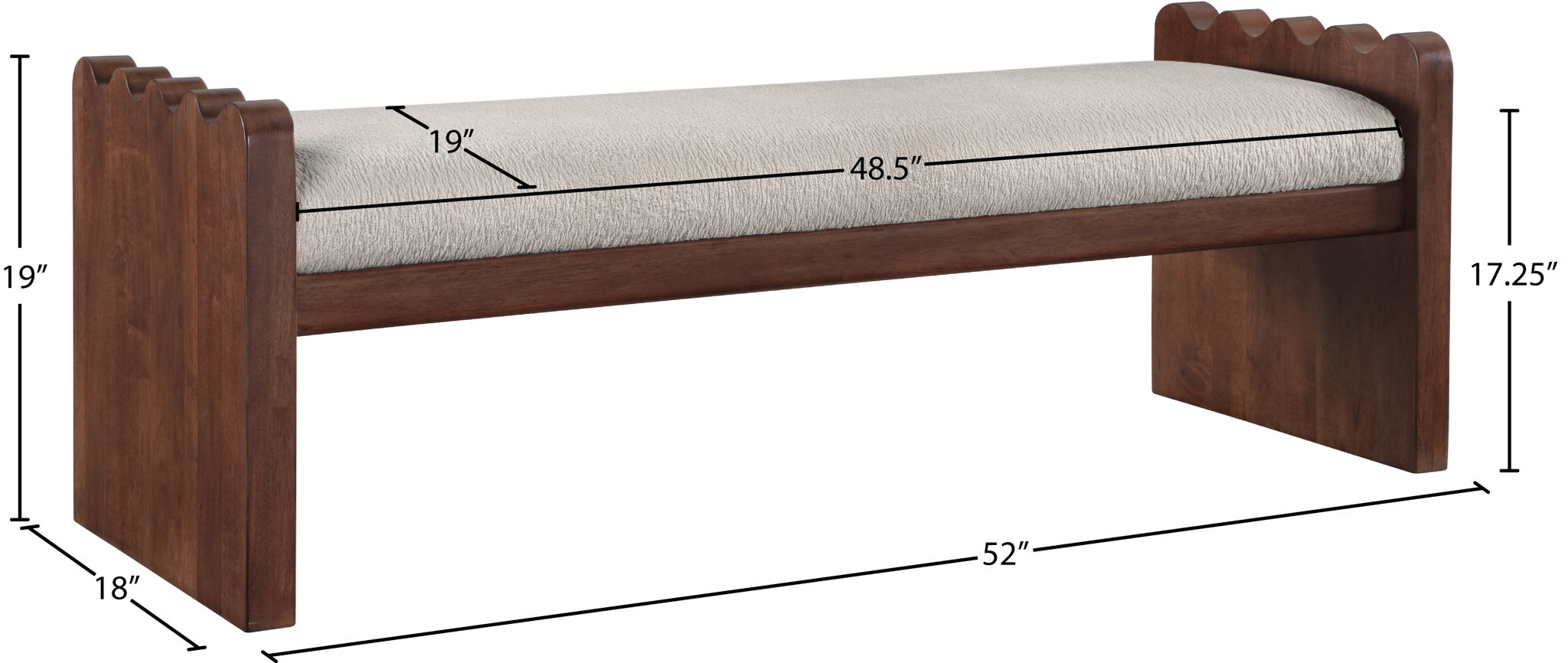 Sonia - Bench With Brown Base