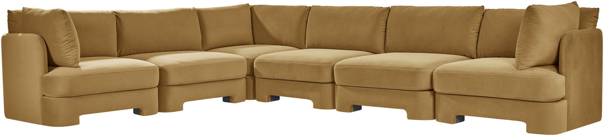 Hammond - Velvet Performance Fabric Upholstered 6 Piece Corner Sectional