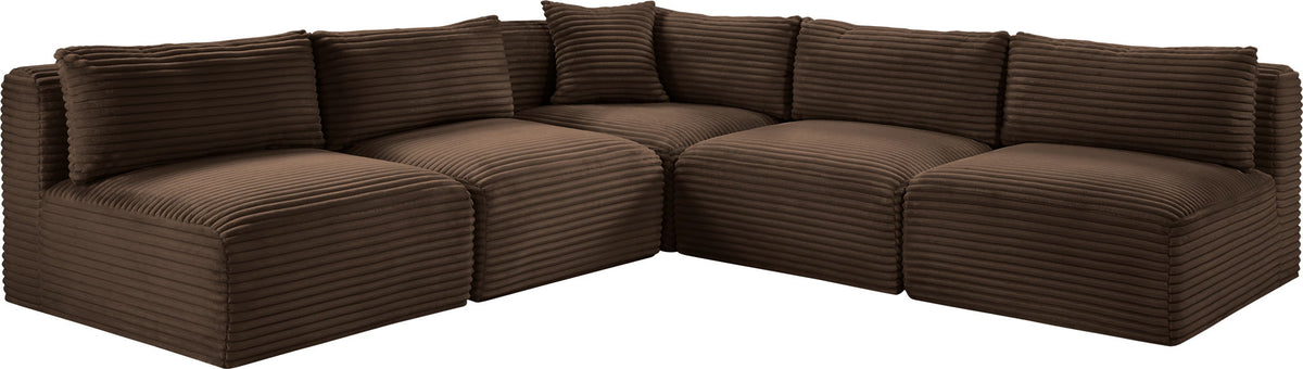 Shaggy - 5 Piece Modular Corner Armless Sectional
