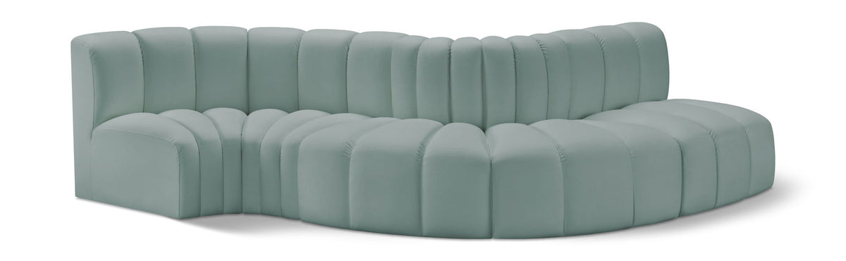 Arc - Faux Leather 5 Piece Modular Sofa