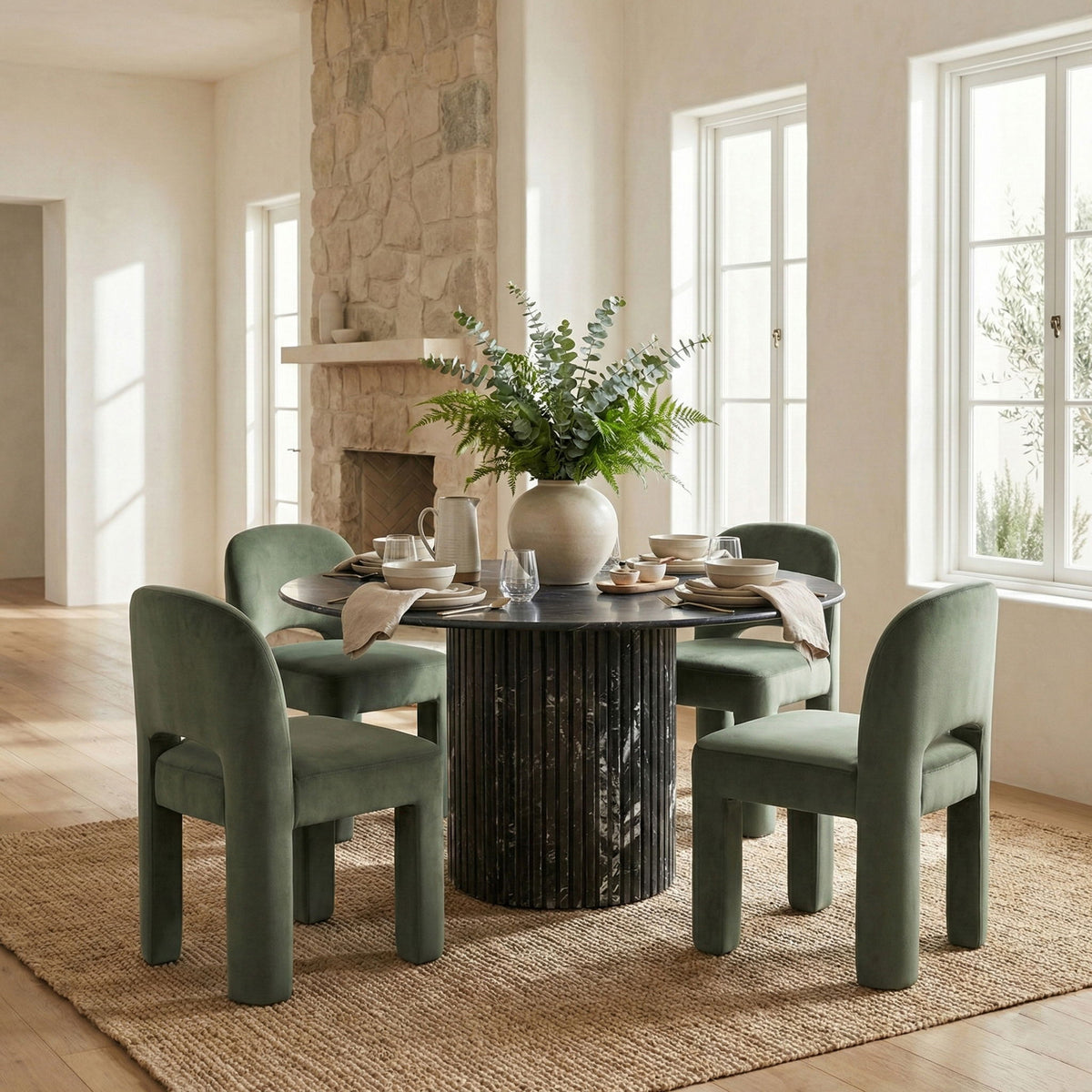 Celine - Velvet Performance Fabric Upholstered Dining Chair (Set of 2)