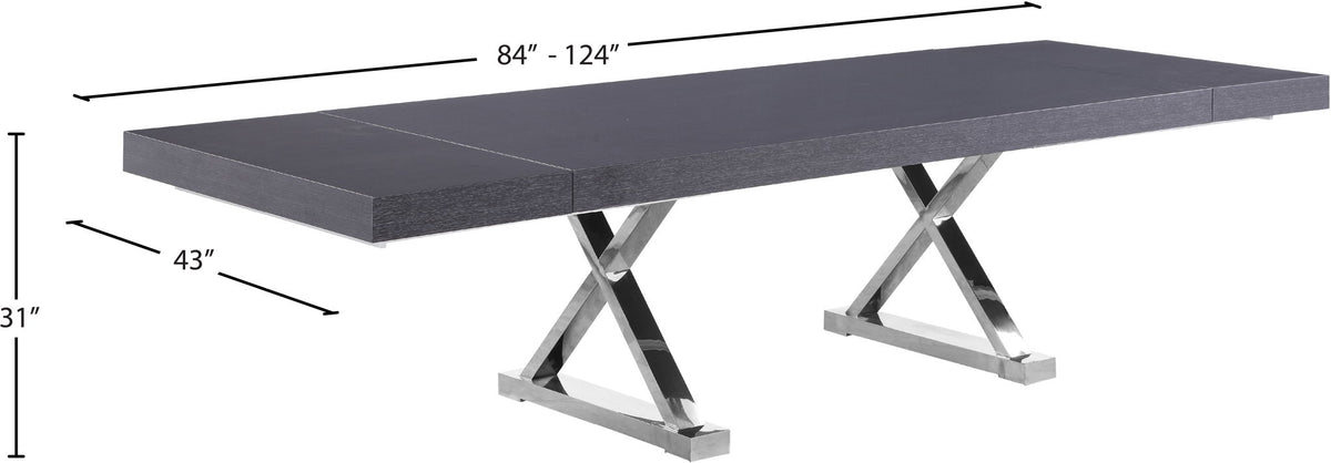 Excel - Oak Wood Extendable Dining Table - Rich Gray