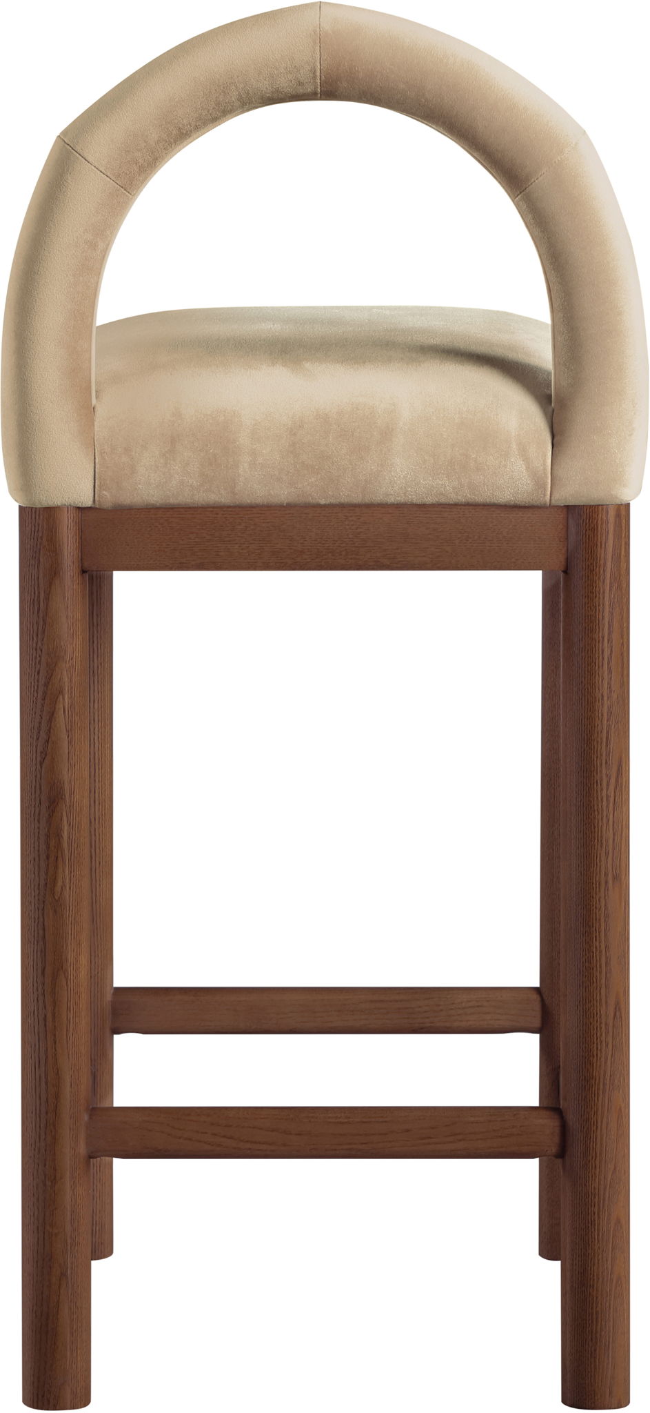 Conrad - Velvet Counter Stool With Brown Legs