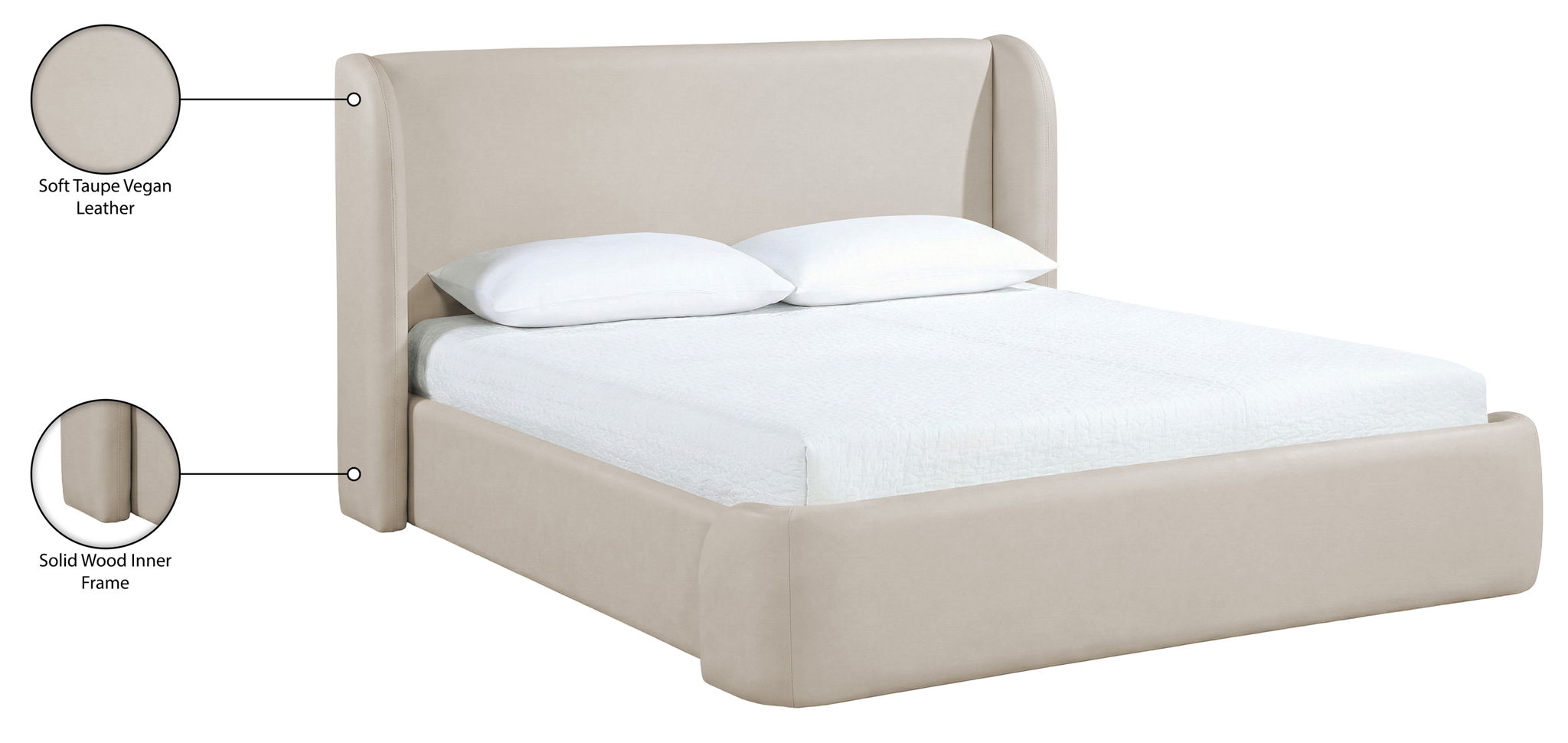 Warby - Vegan Leather Upholstered Bed